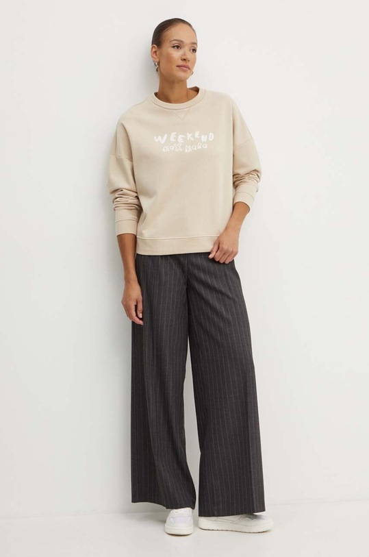 Weekend Max Mara bluza bawełniana 2425926011600 beżowy AW24