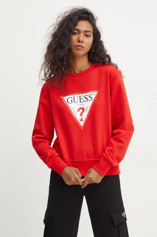 Guess bluza W2YQ16.KBA11 rosu SS26