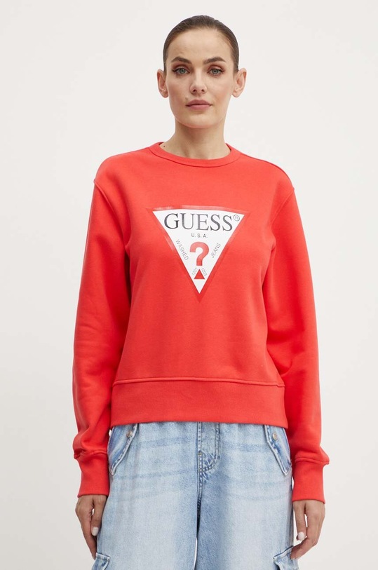 Mikina Guess bez kapuce červená W2YQ16.KBA11