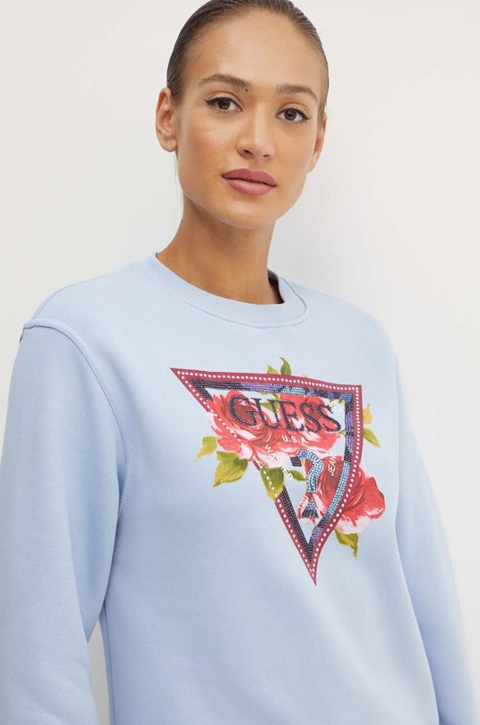 Guess bluza ROSES albastru W4YQ26.K9Z21