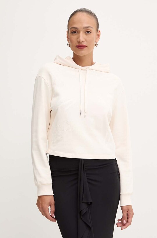 Бавовняна кофта Armani Exchange з капюшоном бежевий 6DYM81.YJFZZ