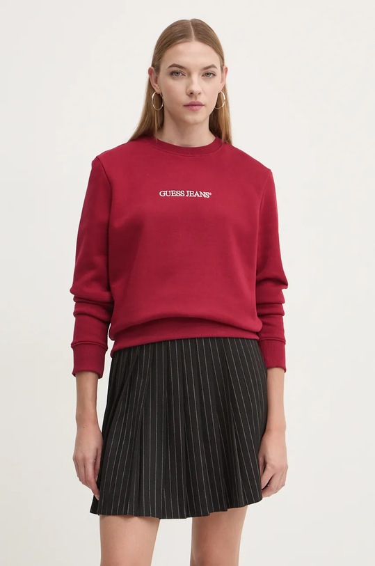 Mikina Guess Jeans bez kapuce červená W4YQ10.KC811
