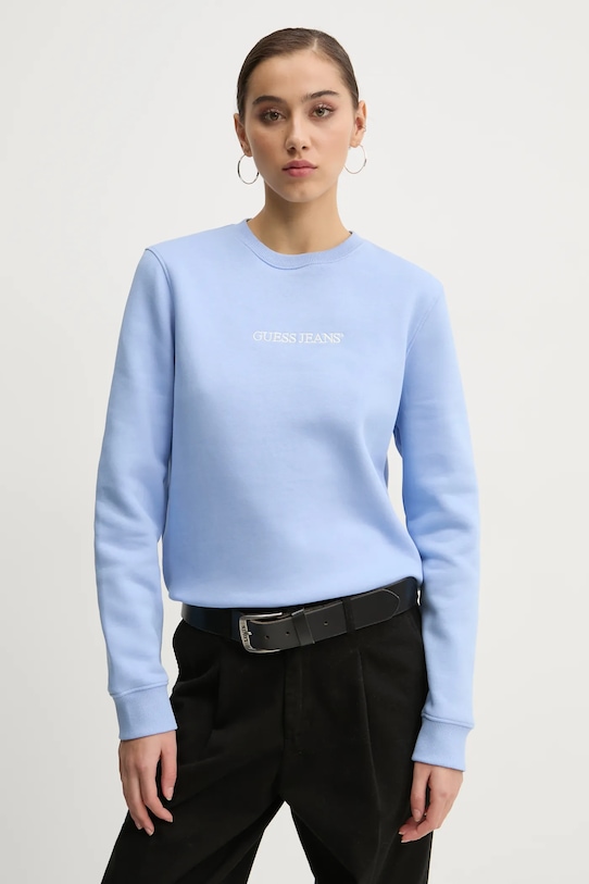 Guess Jeans bluză imprimeu albastru W4YQ10.KC811