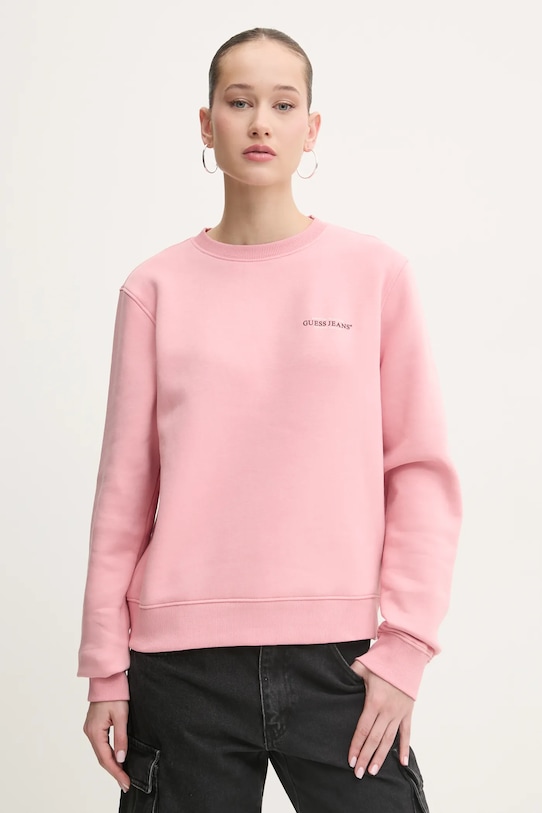 Guess Jeans bluză print roz W4YQ07.KC811