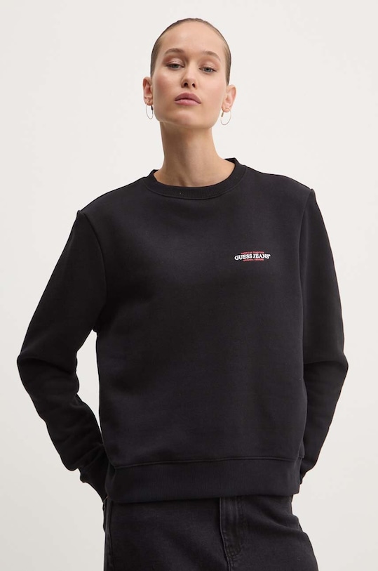 Mikina Guess Jeans bez kapucne čierna W4YQ07.KC811