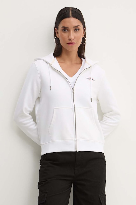 Guess Jeans bluza print alb W4YQ13.KC811