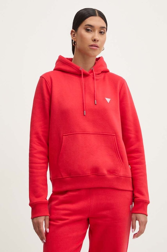 Кофта Guess Jeans с капюшоном красный W4YQ04.KC811