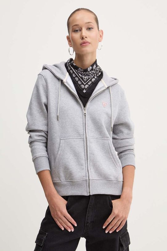 Mikina Guess Jeans s kapucňou sivá W4YQ03.KC811