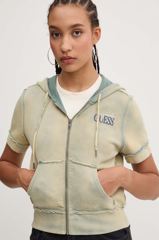 Mikina Guess Originals s kapucňou béžová W4YQ31.KBRL1