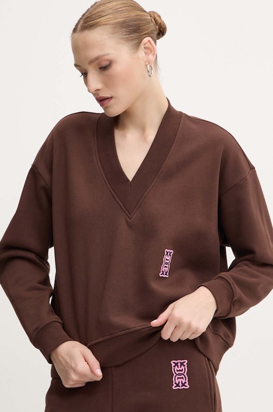 Ρούχα Βαμβακερή μπλούζα Pinko 103724.A23C καφέ