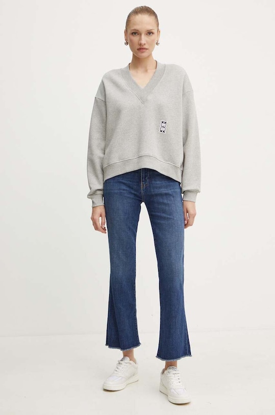 Pinko hanorac de bumbac 103724.A23C gri AW24