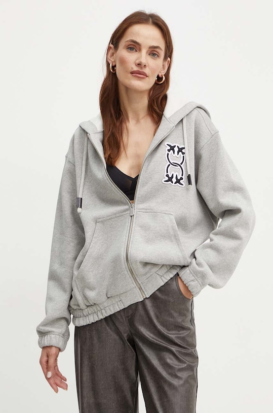 Bavlněná mikina Pinko s kapucí šedá 103714.A23C