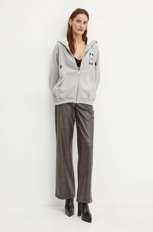 Bavlněná mikina Pinko 103714.A23C šedá AW24
