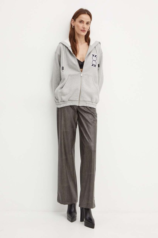 Bavlněná mikina Pinko 103714.A23C šedá AW24