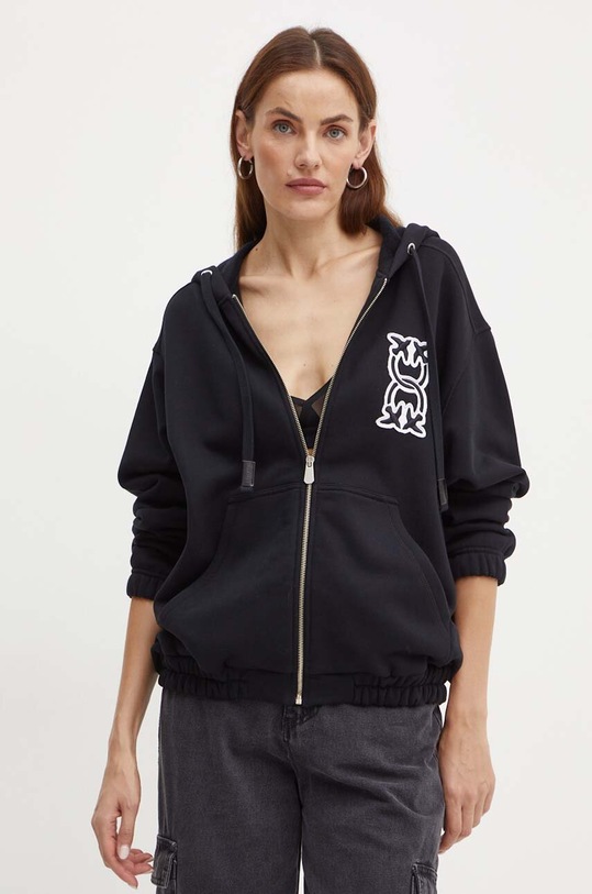 Pinko bluza bawełniana z kapturem czarny 103714.A23C