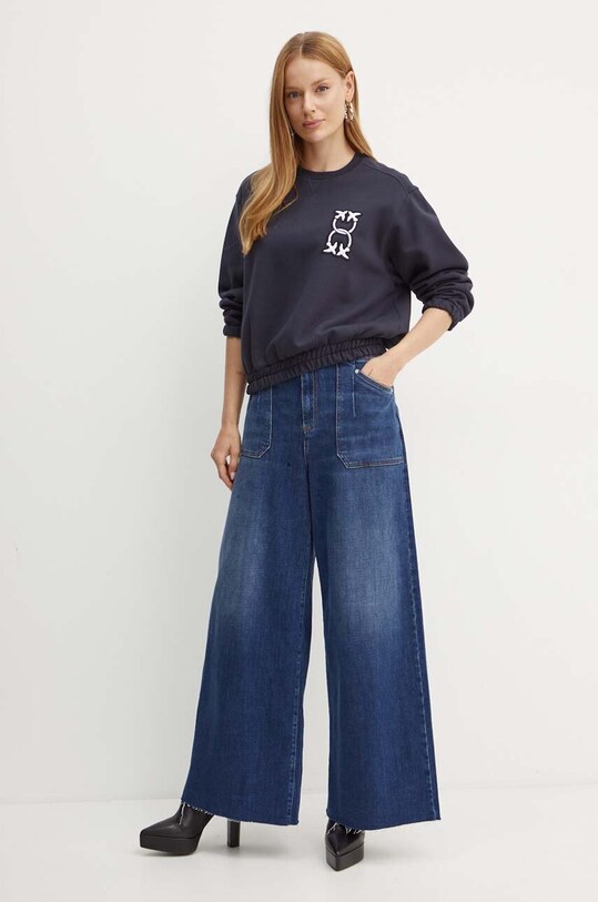 Pinko bluza bawełniana 103713.A23C granatowy AW24
