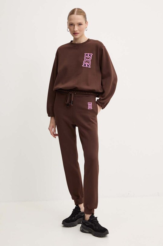 Бавовняна кофта Pinko 103713.A23C коричневий AW24