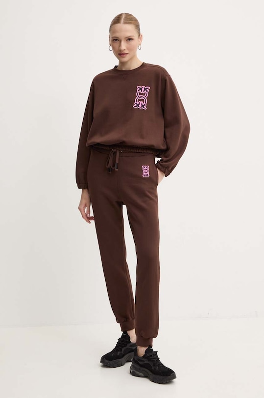 Pinko bluza bawełniana 103713.A23C brązowy AW24