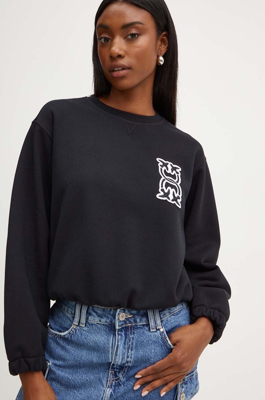 Pinko bluza bawełniana aplikacja czarny 103713.A23C