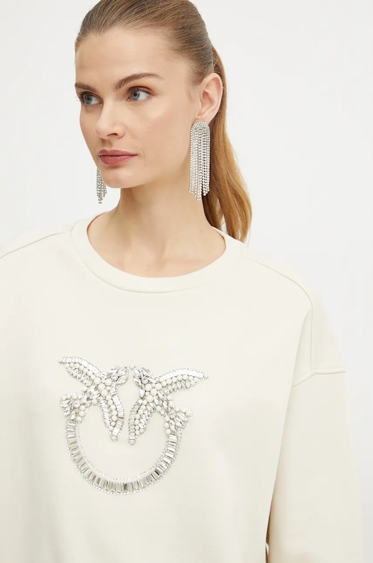 Pamučna dukserica Pinko bež 100534.A24F