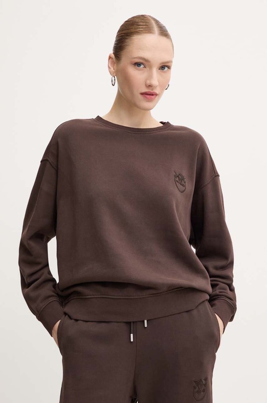 Pinko hanorac de bumbac uni maro 101831.A21P