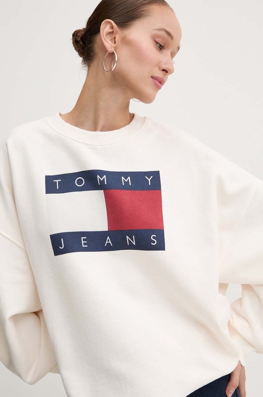 Tommy Jeans bluza bawełniana beżowy DW0DW18623