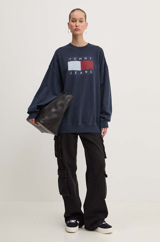 Tommy Jeans bluza bawełniana DW0DW18623 granatowy AW24