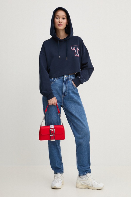 Хлопковая кофта Tommy Jeans DW0DW18653 тёмно-синий AW24