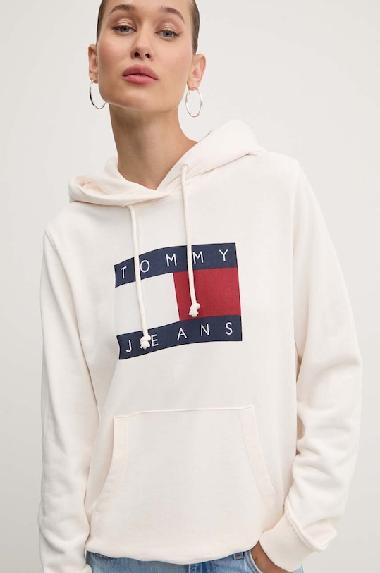 Tommy Jeans bluza bawełniana beżowy DW0DW18654