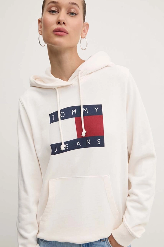 Бавовняна кофта Tommy Jeans бежевий DW0DW18654