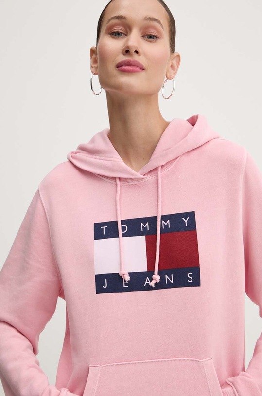 Tommy Jeans bluza bawełniana różowy DW0DW18654