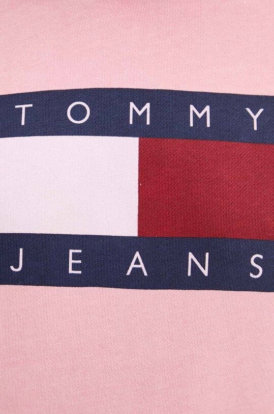 Bavlněná mikina Tommy Jeans DW0DW18654 růžová