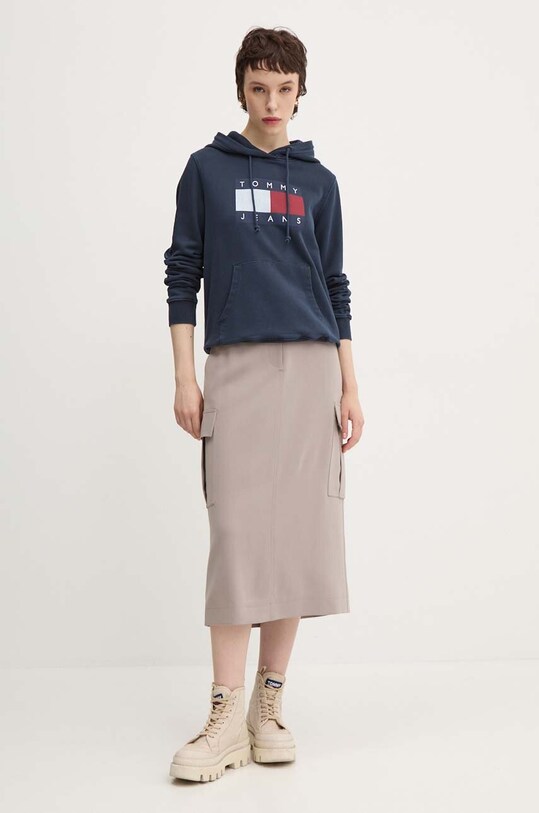 Хлопковая кофта Tommy Jeans DW0DW18654 тёмно-синий AW24