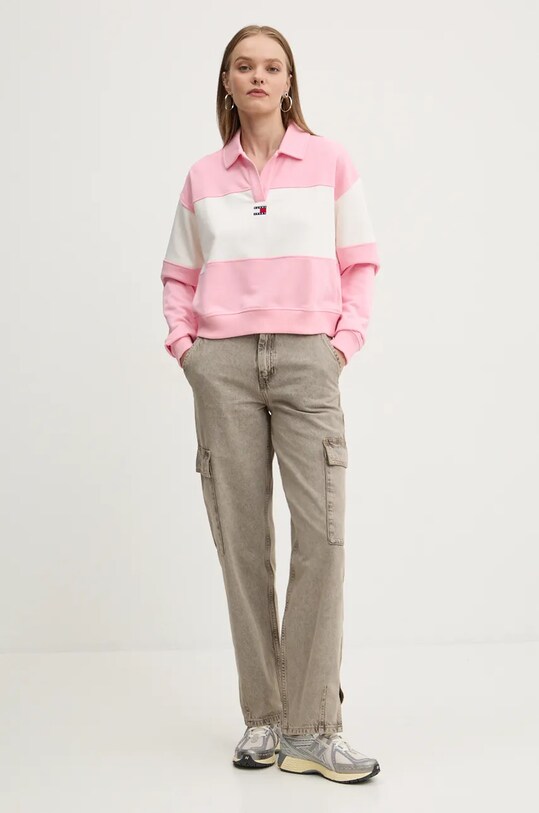 Tommy Jeans bluza DW0DW18705 różowy AW24