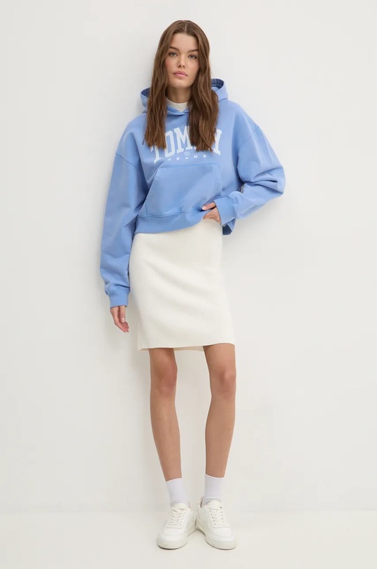 Bavlněná mikina Tommy Jeans DW0DW19291 modrá AW24