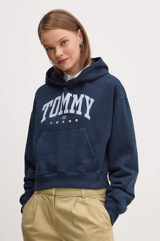 Tommy Jeans bluza bawełniana nadruk granatowy DW0DW19291