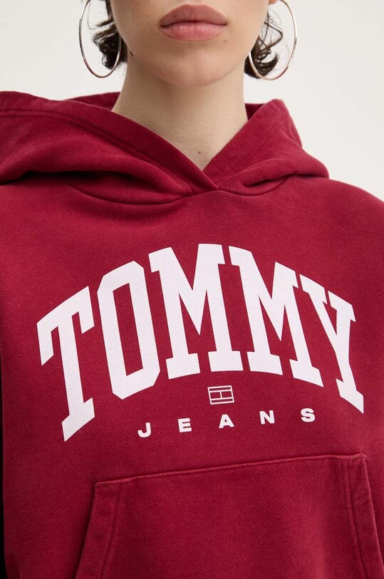 Бавовняна кофта Tommy Jeans DW0DW19291 бордо