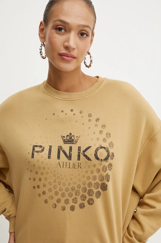 Bavlnená mikina Pinko béžová 104387.A27V
