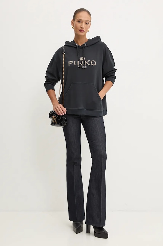 Bavlněná mikina Pinko 104388.A27V černá AW24