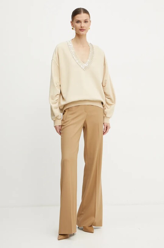 Бавовняна кофта Pinko 104458.A297 бежевий AW24