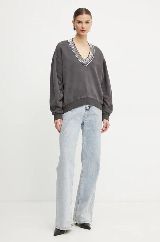 Бавовняна кофта Pinko 104458.A297 сірий AW24