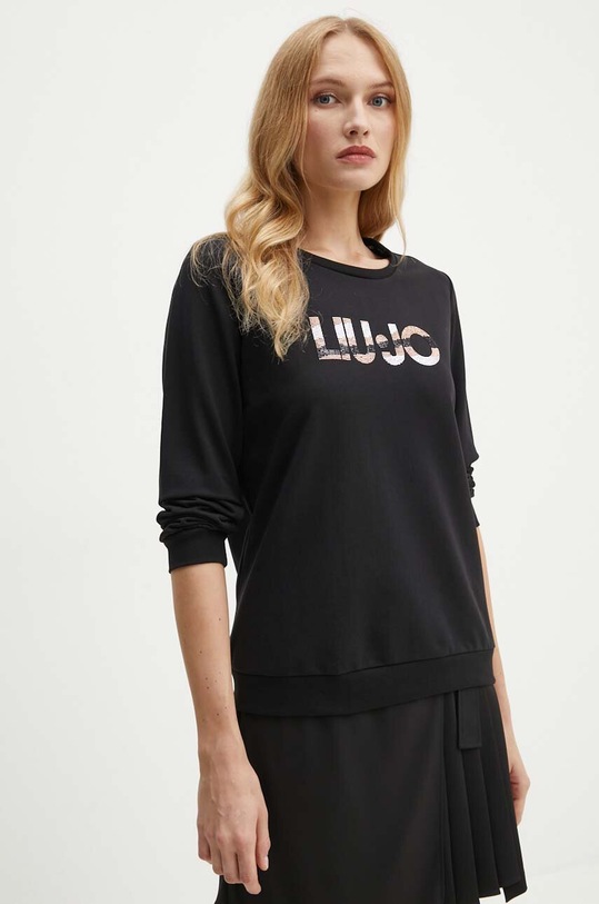 Liu Jo bluza aplikacja czarny TF4146.FS090