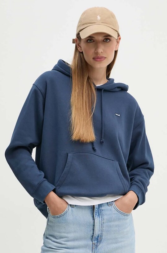 Levi's bluza z kapturem niebieski A5943