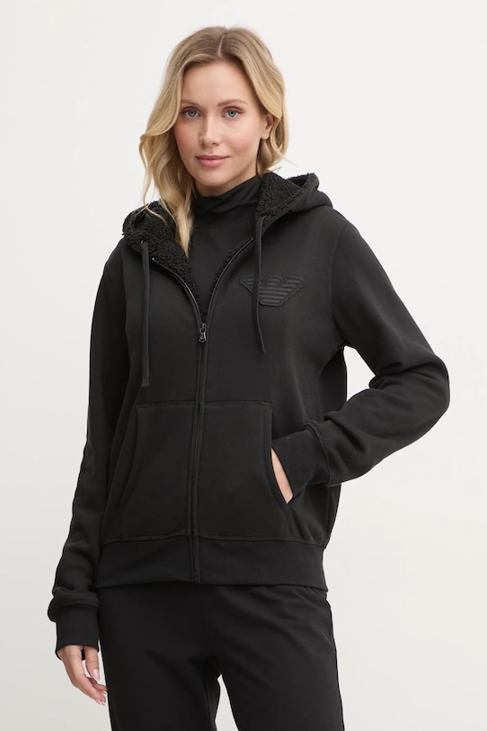 Кофта лаунж Emporio Armani Underwear с капюшоном чёрный 164610.4F256