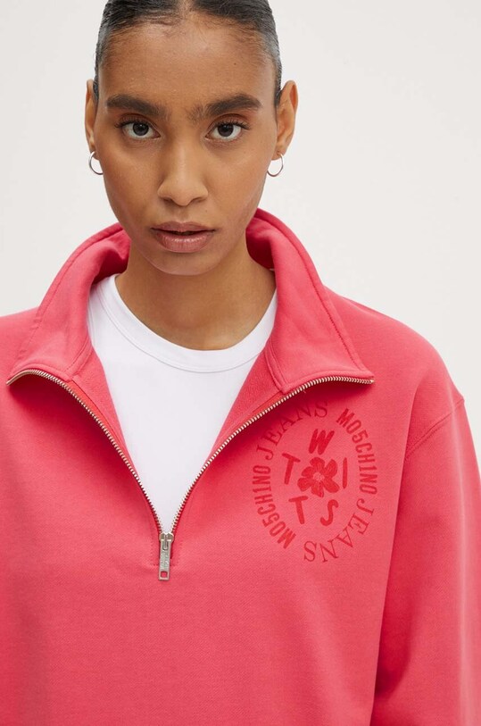 Bavlněná mikina Moschino Jeans růžová 1702.8233