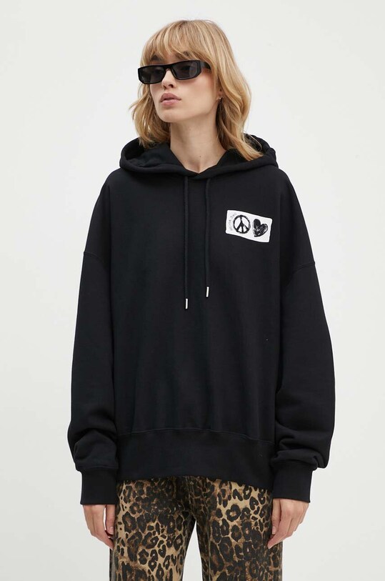 Moschino Jeans bluza bawełniana nadruk czarny 1705.8233