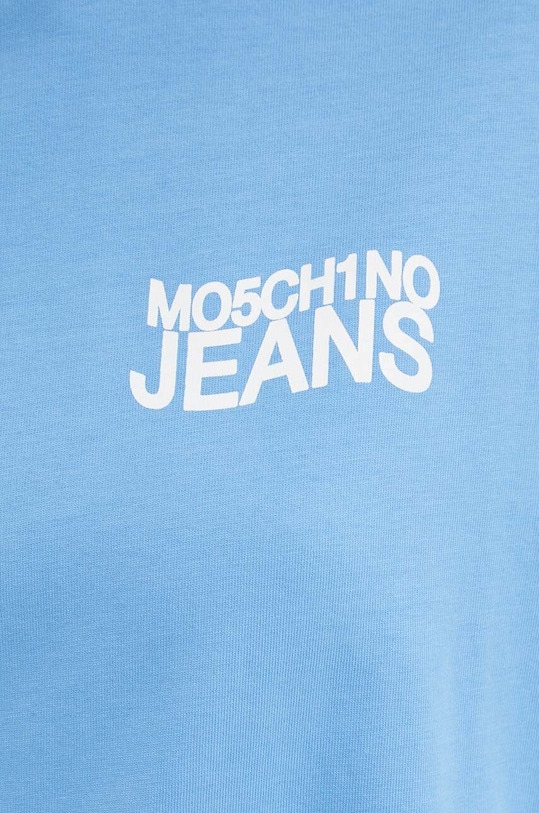 Хлопковый лонгслив Moschino Jeans 1205.8234 голубой