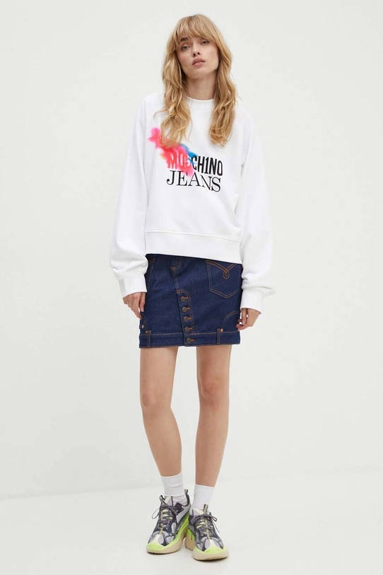 Moschino Jeans bluza bawełniana 1709.8233 biały AW24