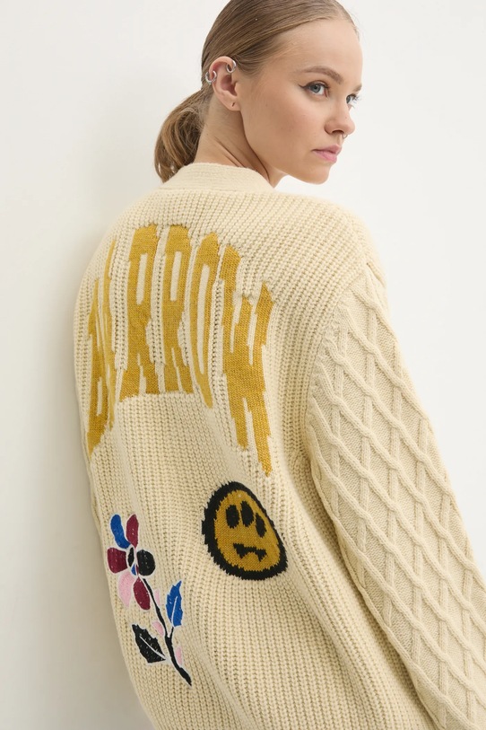 Barrow cardigan din lana bej F4BWUACA053