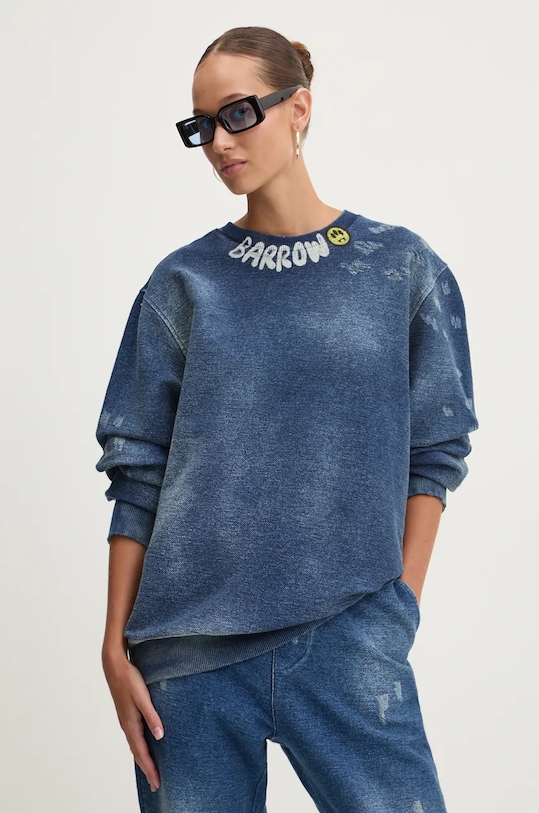 Barrow hanorac de bumbac uni albastru F4BWUASW034